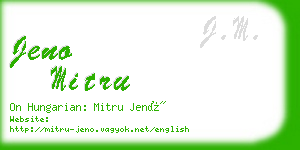 jeno mitru business card